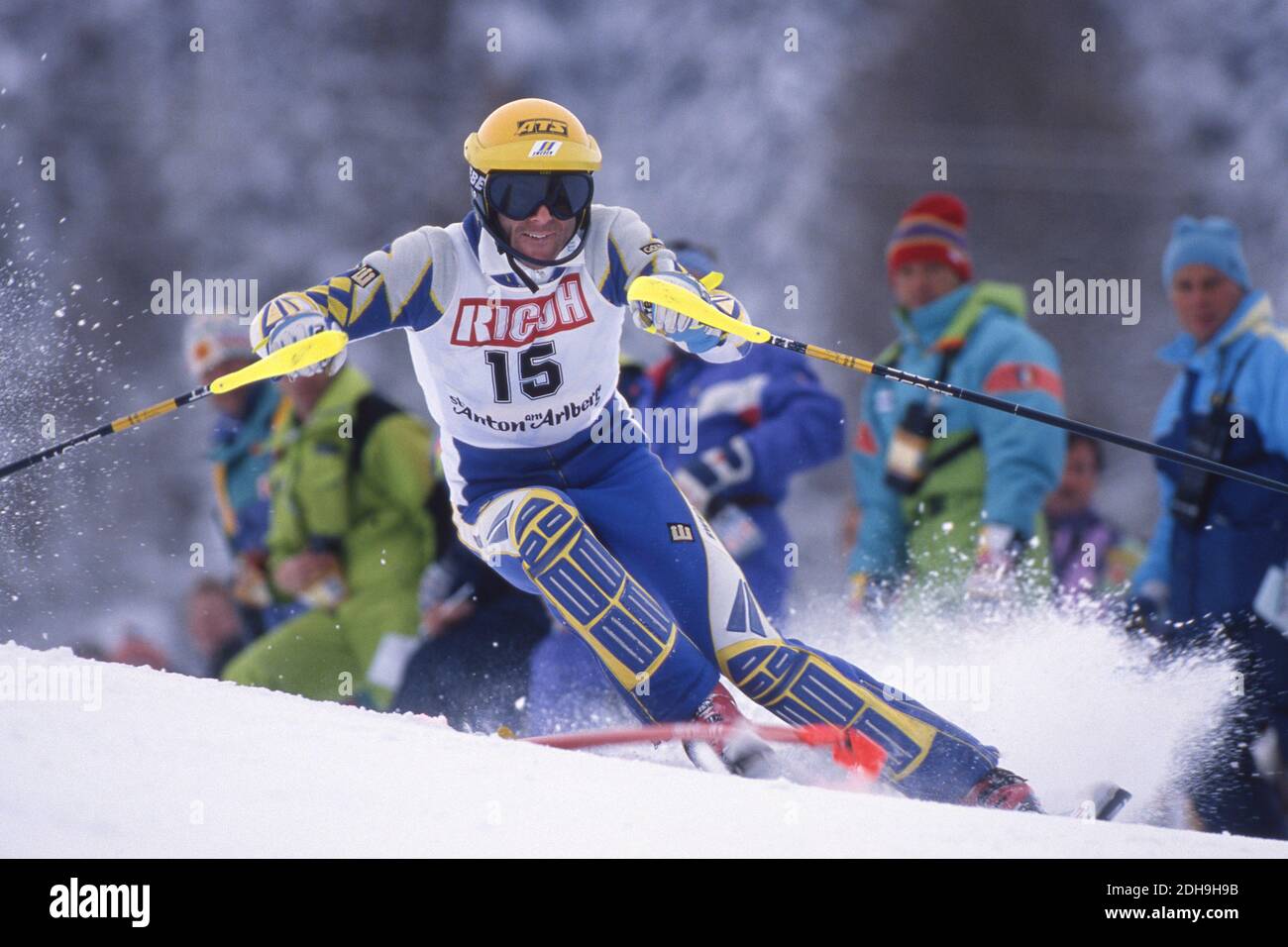 Ingemar STENMARK, SWE, Svezia, sci alpino, Skirennlaeufer, azione, slalom, il 21 dicembre 1988 a St. Anton am Arlberg, Austria Â | utilizzo in tutto il mondo Foto Stock