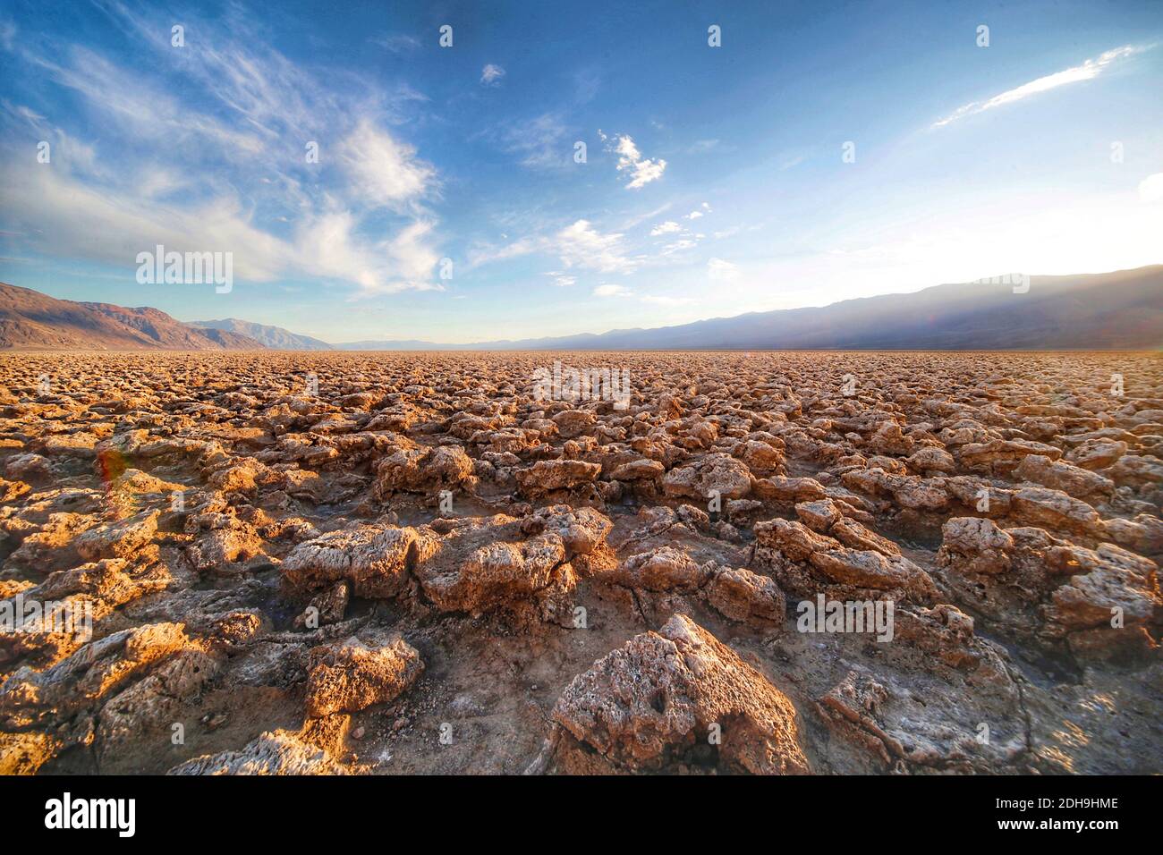 Devils Golf Course nella Death Valley, California, negli Stati Uniti d'America Foto Stock