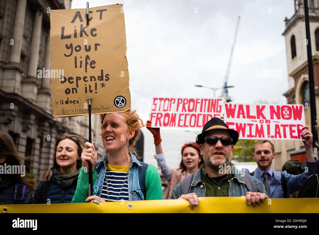 Londra, Regno Unito - 25 aprile 2019: Estinzione della ribellione internazionale di Rebellion a Londra Foto Stock