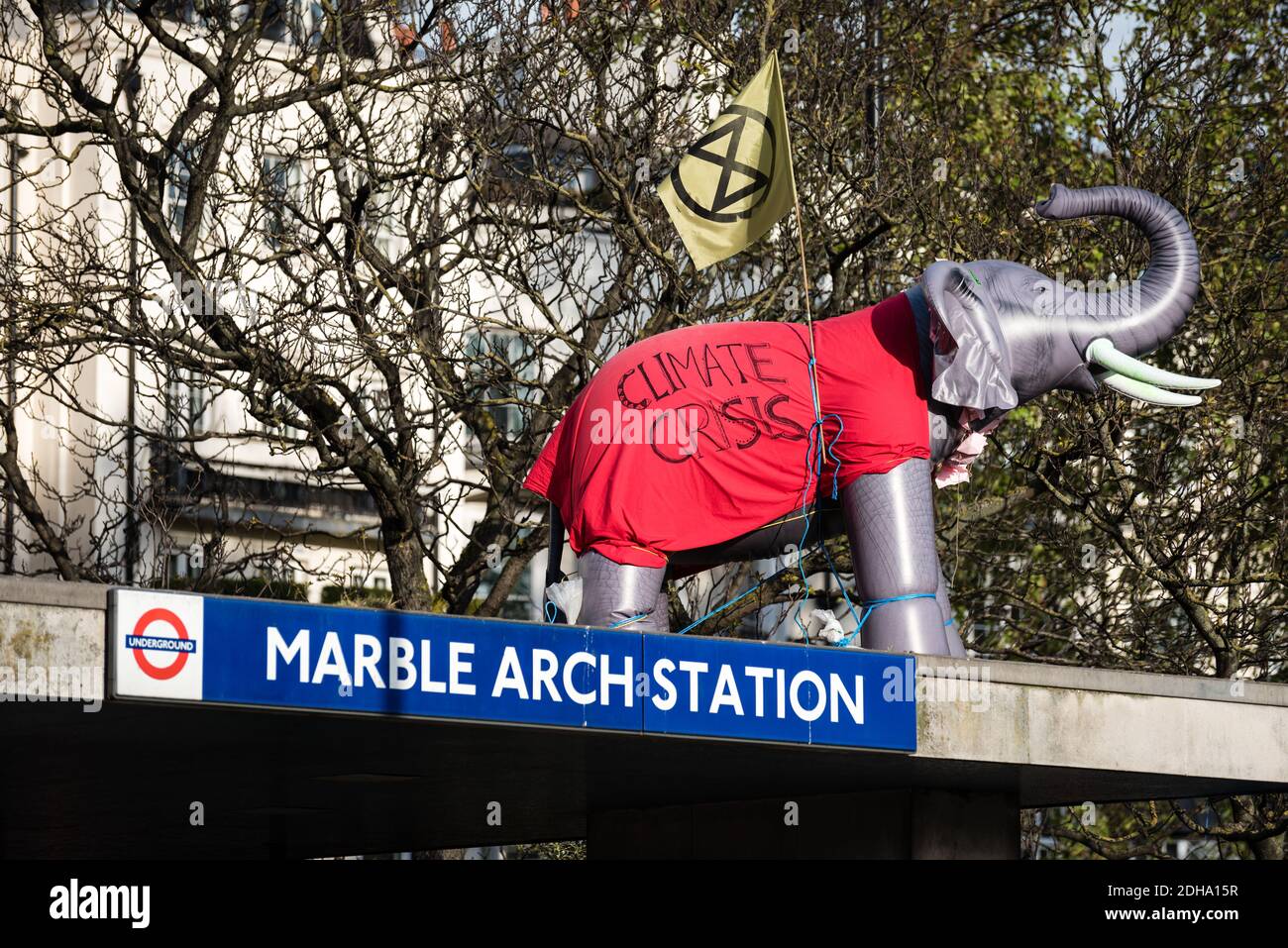 Londra, Regno Unito - 24 aprile 2019: Estinzione della ribellione internazionale di Rebellion a Londra Foto Stock