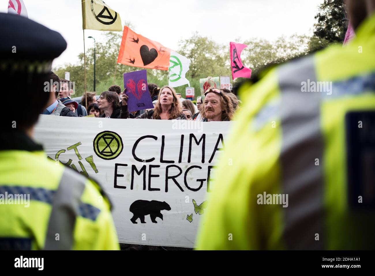 Londra, Regno Unito - 24 aprile 2019: Estinzione della ribellione internazionale di Rebellion a Londra Foto Stock