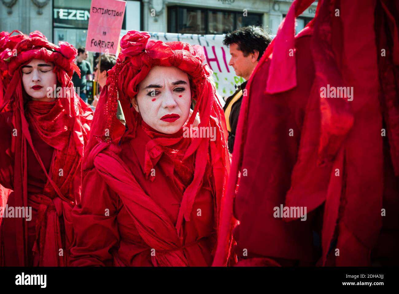 Londra, Regno Unito - 19 aprile 2019: Estinzione della ribellione internazionale di Rebellion a Londra Foto Stock