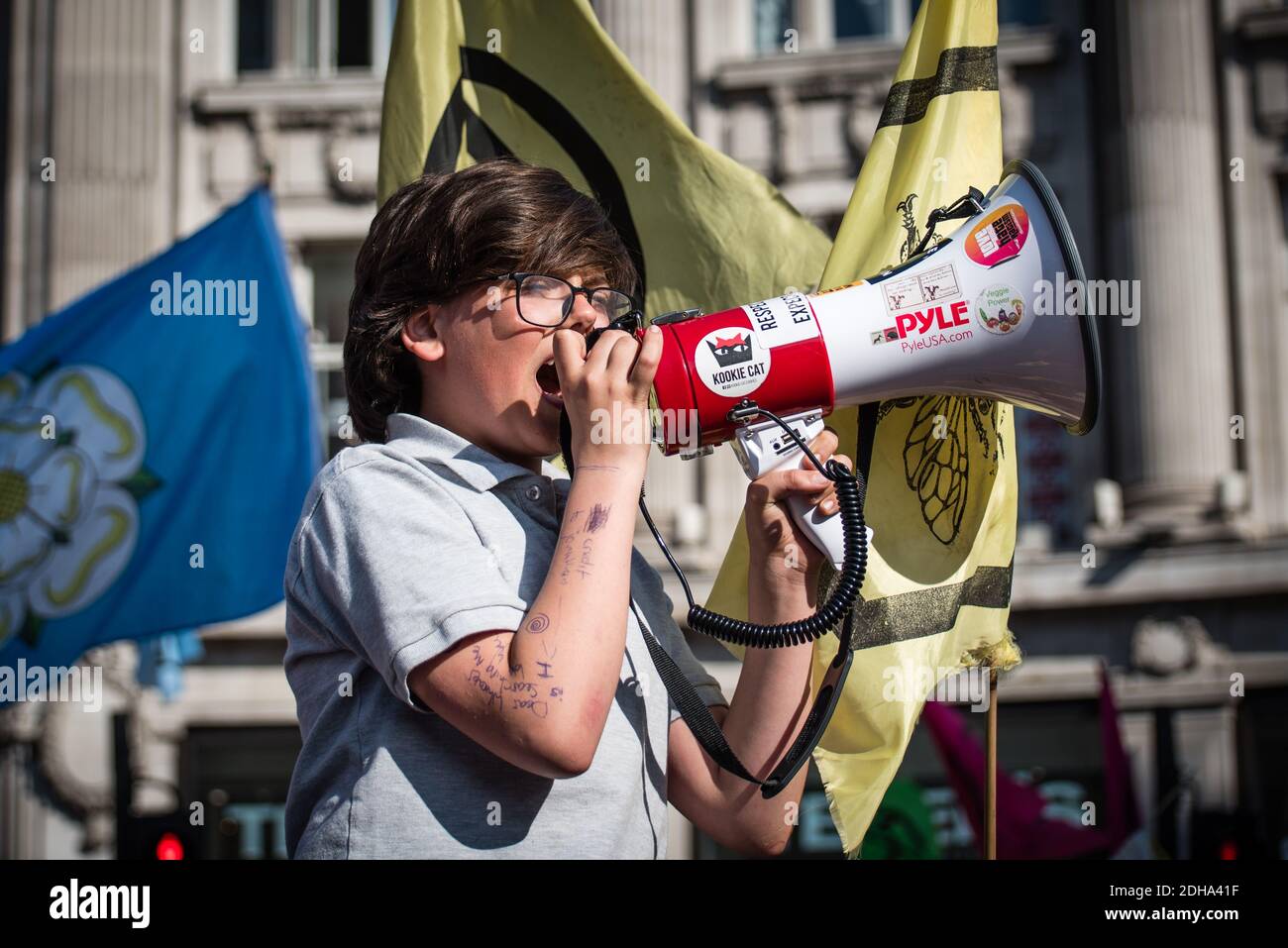 Londra, Regno Unito - 19 aprile 2019: Estinzione della ribellione internazionale di Rebellion a Londra Foto Stock