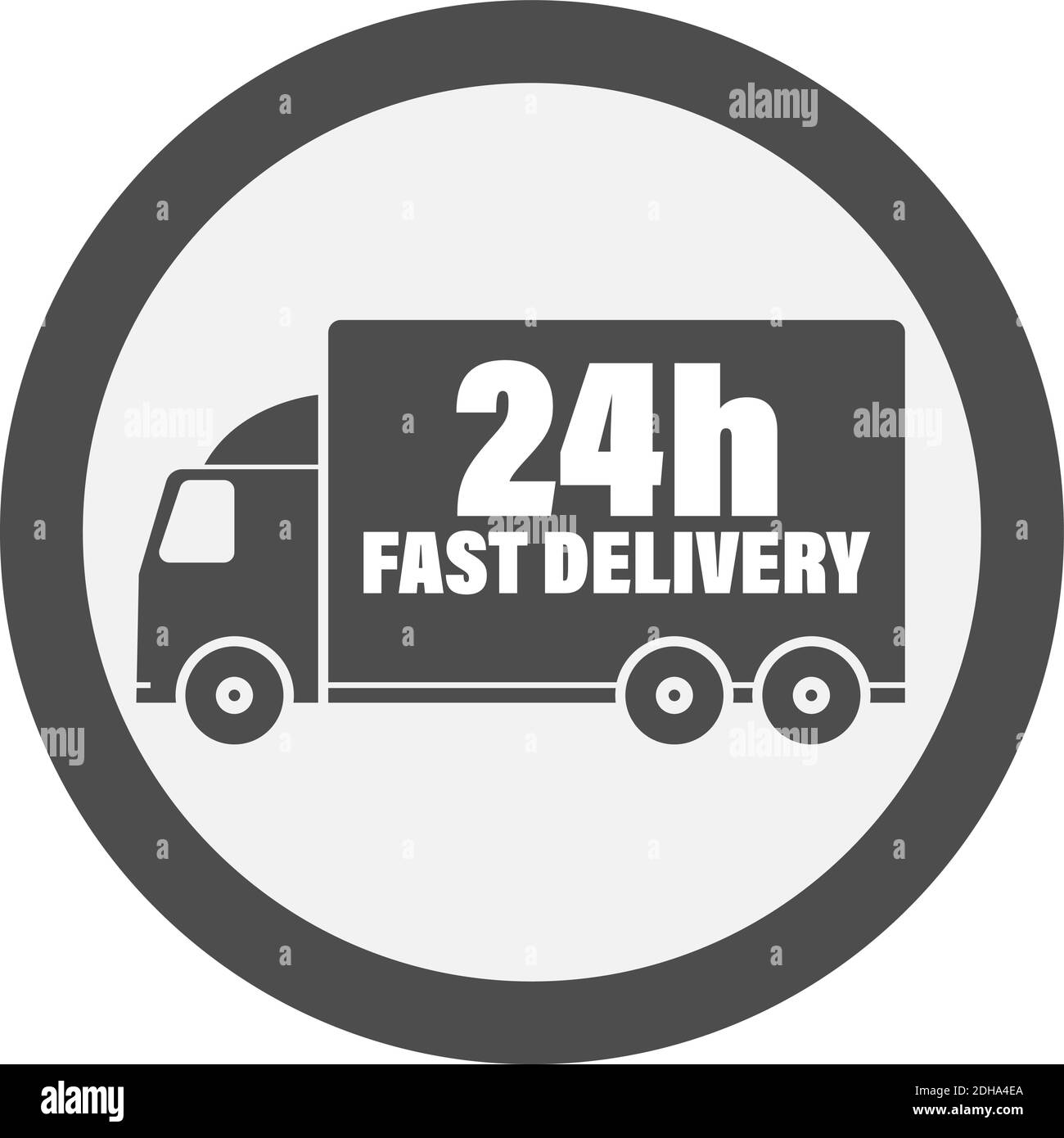 icona di consegna rapida o rapida 24 ore con carrello di consegna illustrazione vettoriale Illustrazione Vettoriale