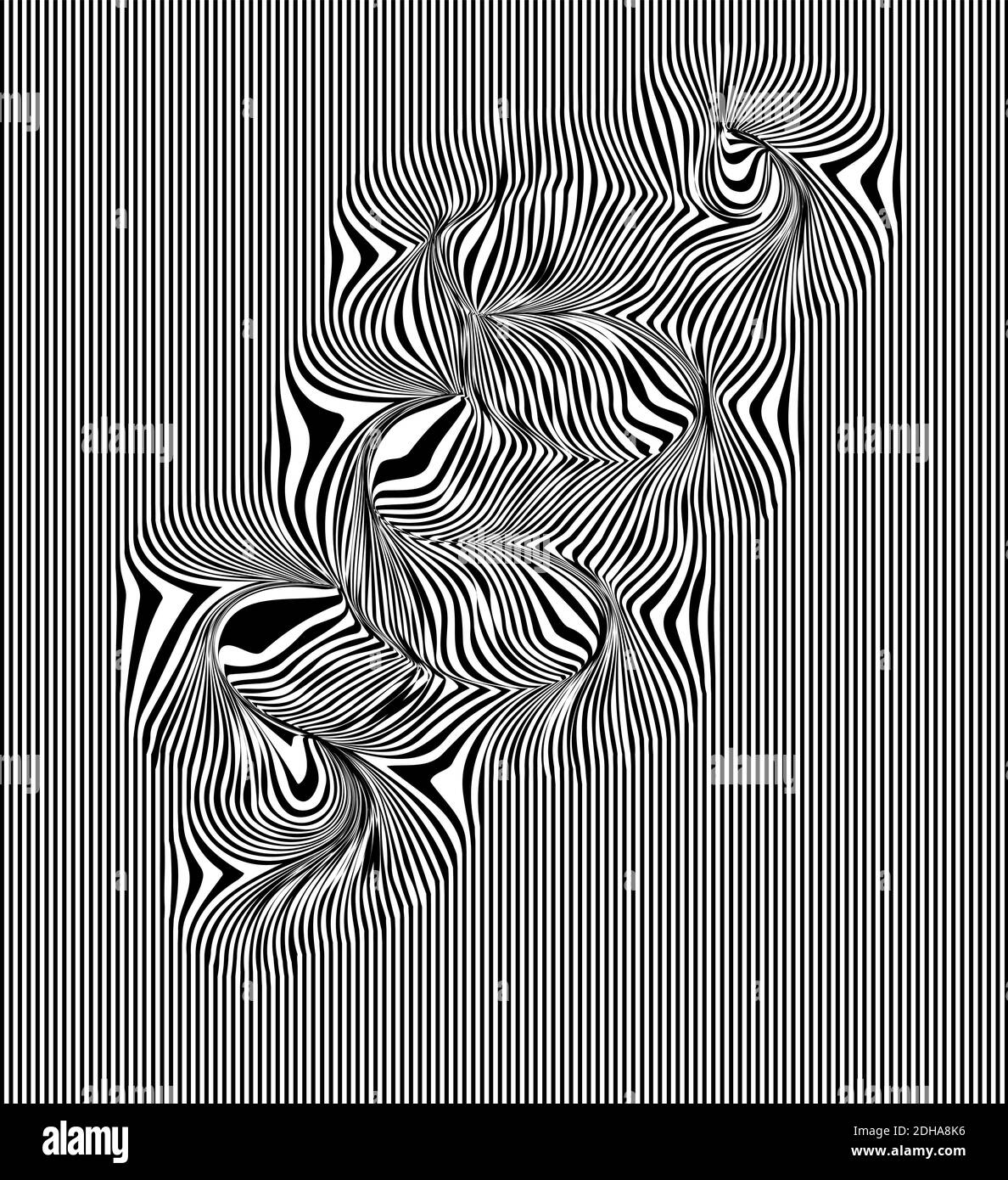 astratto bianco e nero sessanta op arte sfondo psichedelico,vettore Illustrazione Vettoriale