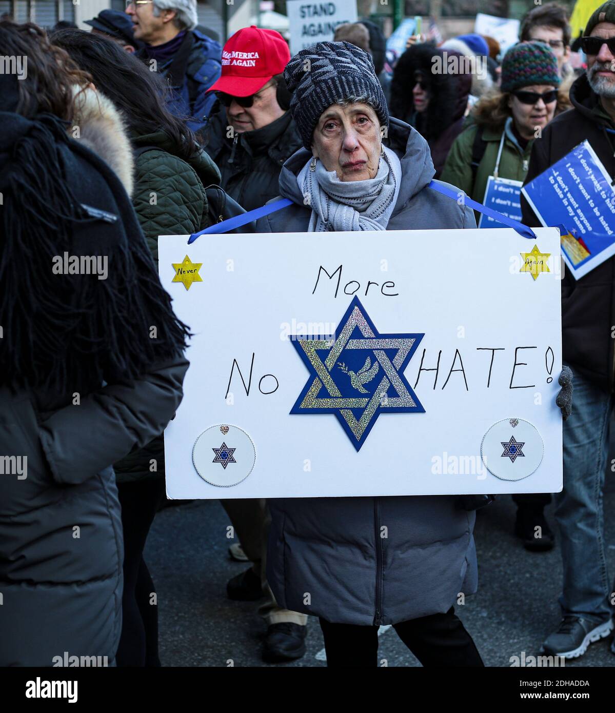 Nessun odio Nessun timore era la marcia a New York contro l'antisemitismo dopo parecchi attaks nella zona. Foto Stock