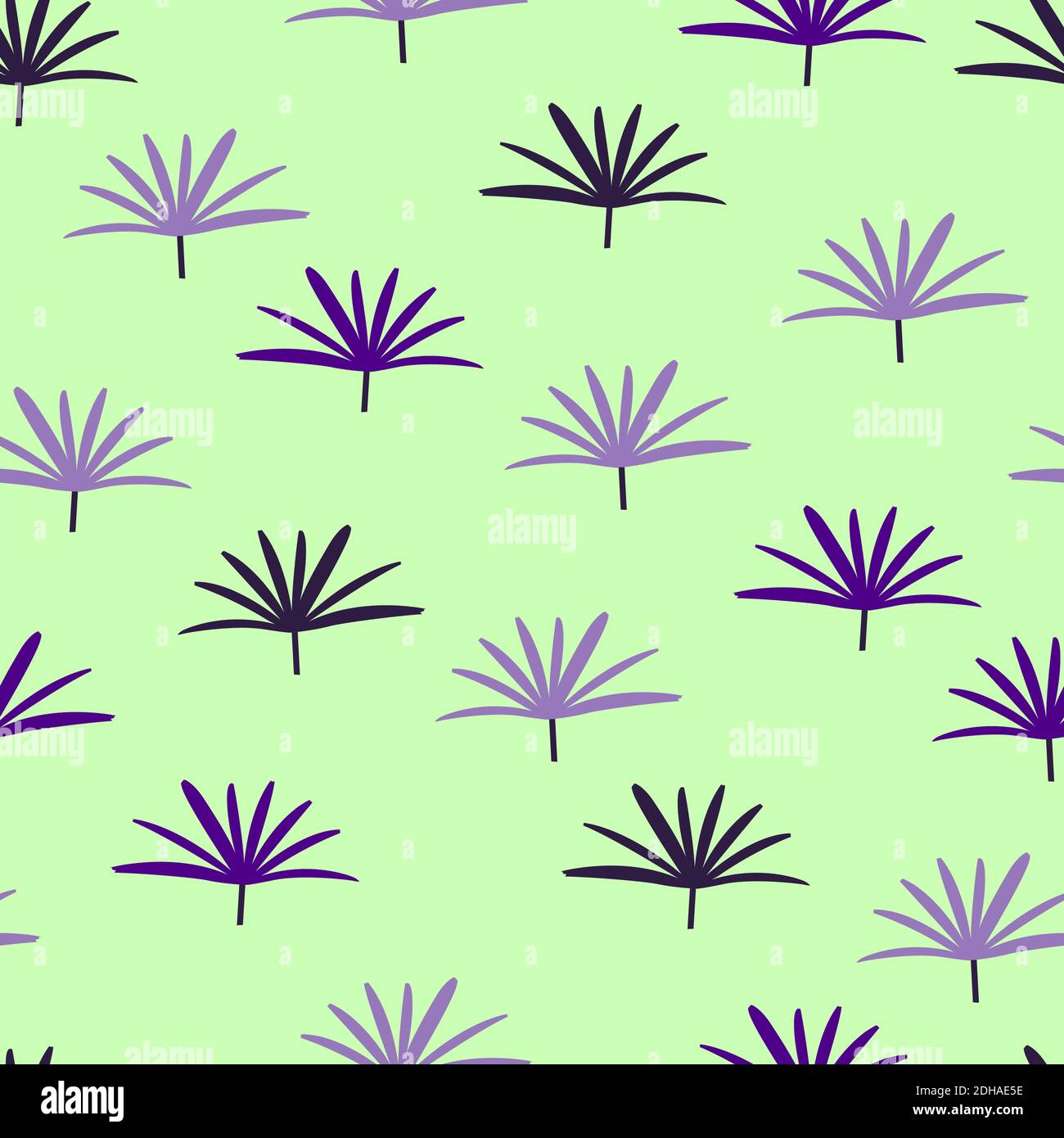 Elegante motivo di ripetizione del fogliame ditsy trendy comprendente belle foglie di palma di signora a foglia larga. Bambù palma fogliame sfondo . Illustrazione Vettoriale