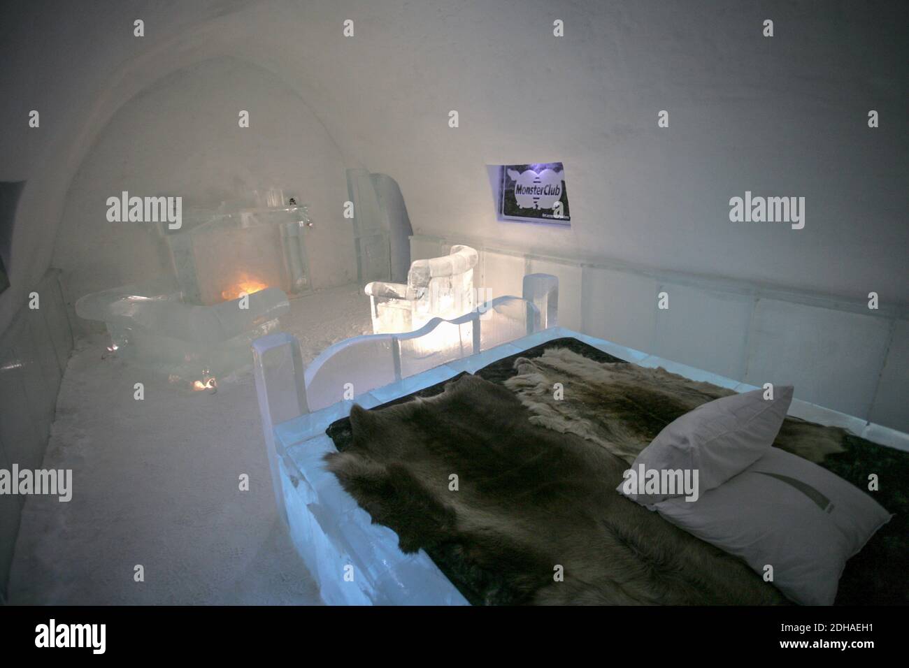 ICE HOTEL, JUKASSJARVI SVEZIA Foto Stock