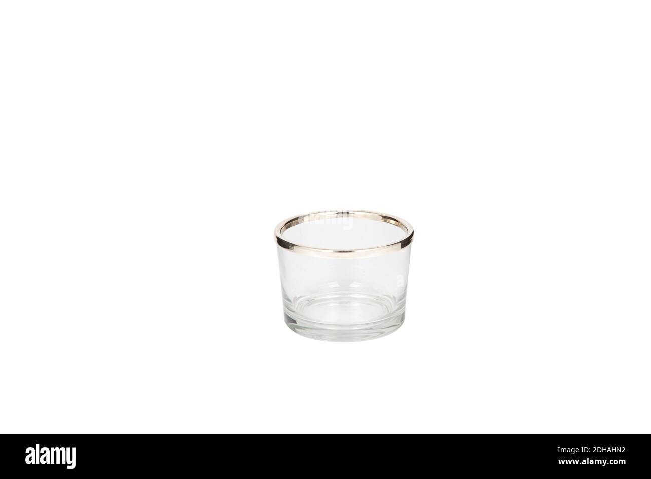 vaschetta decorativa in vetro su bianco isolato Foto Stock