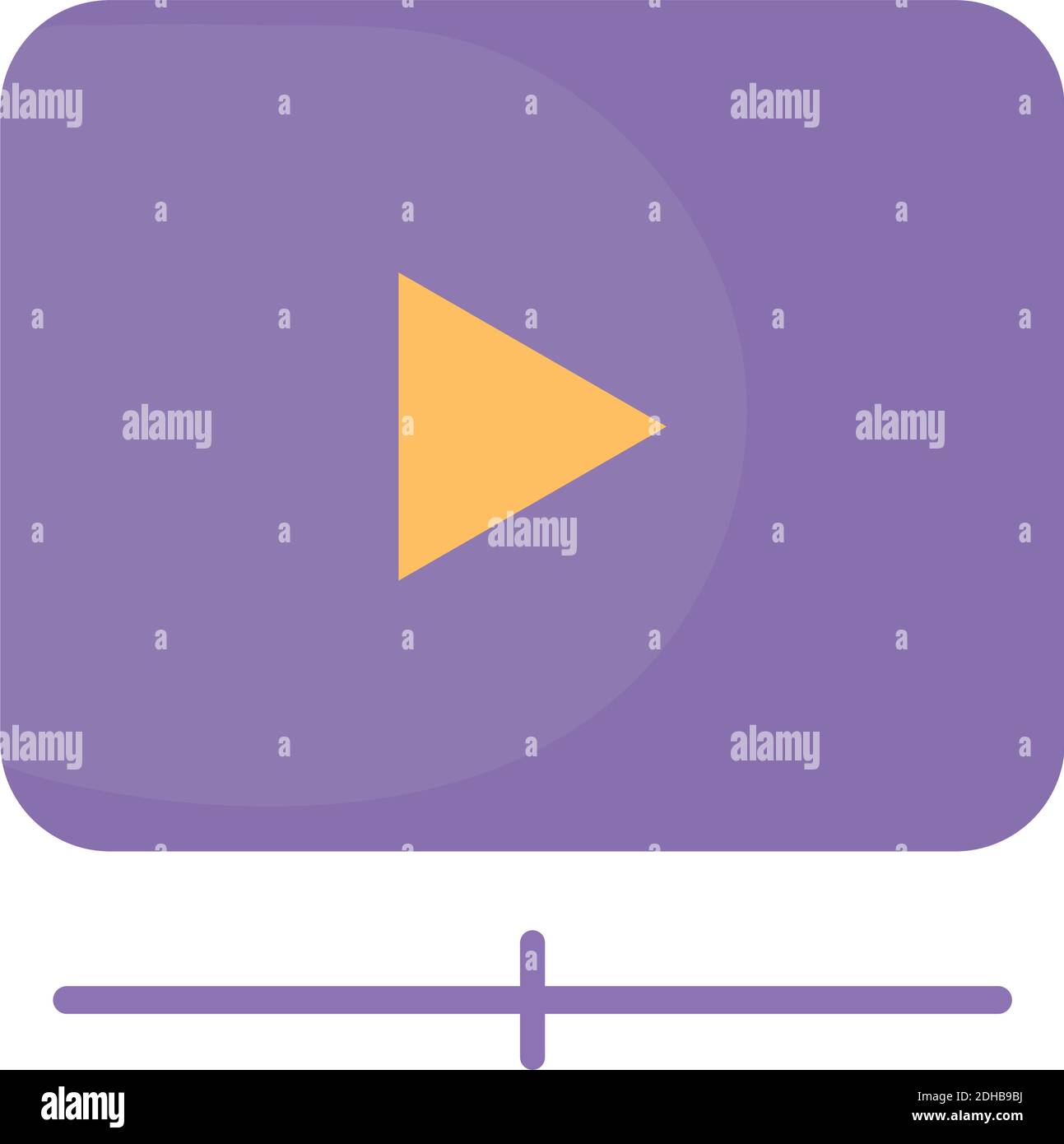 icona dei social media con colore viola e un simbolo di gioca al centro di esso Illustrazione Vettoriale