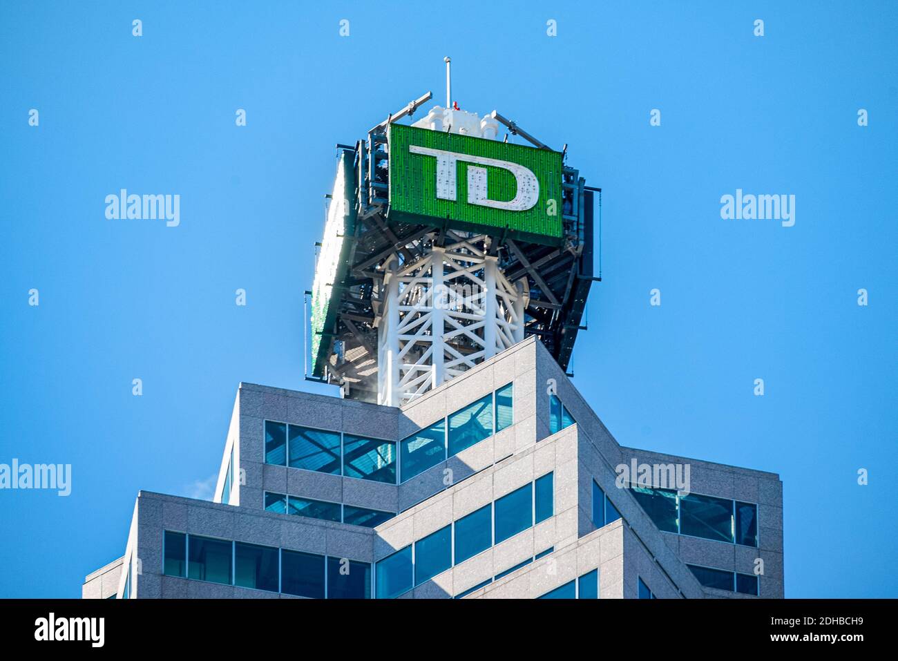 TD Bank Logo Accedi a Skyscraper, Toronto, Canada Foto Stock