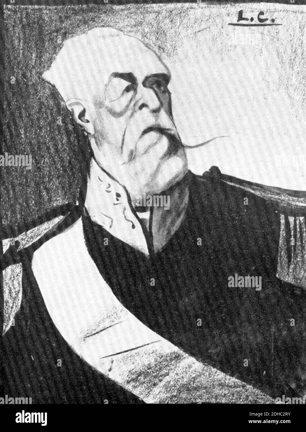 Kungen i fransk karikatyr. Foto Stock