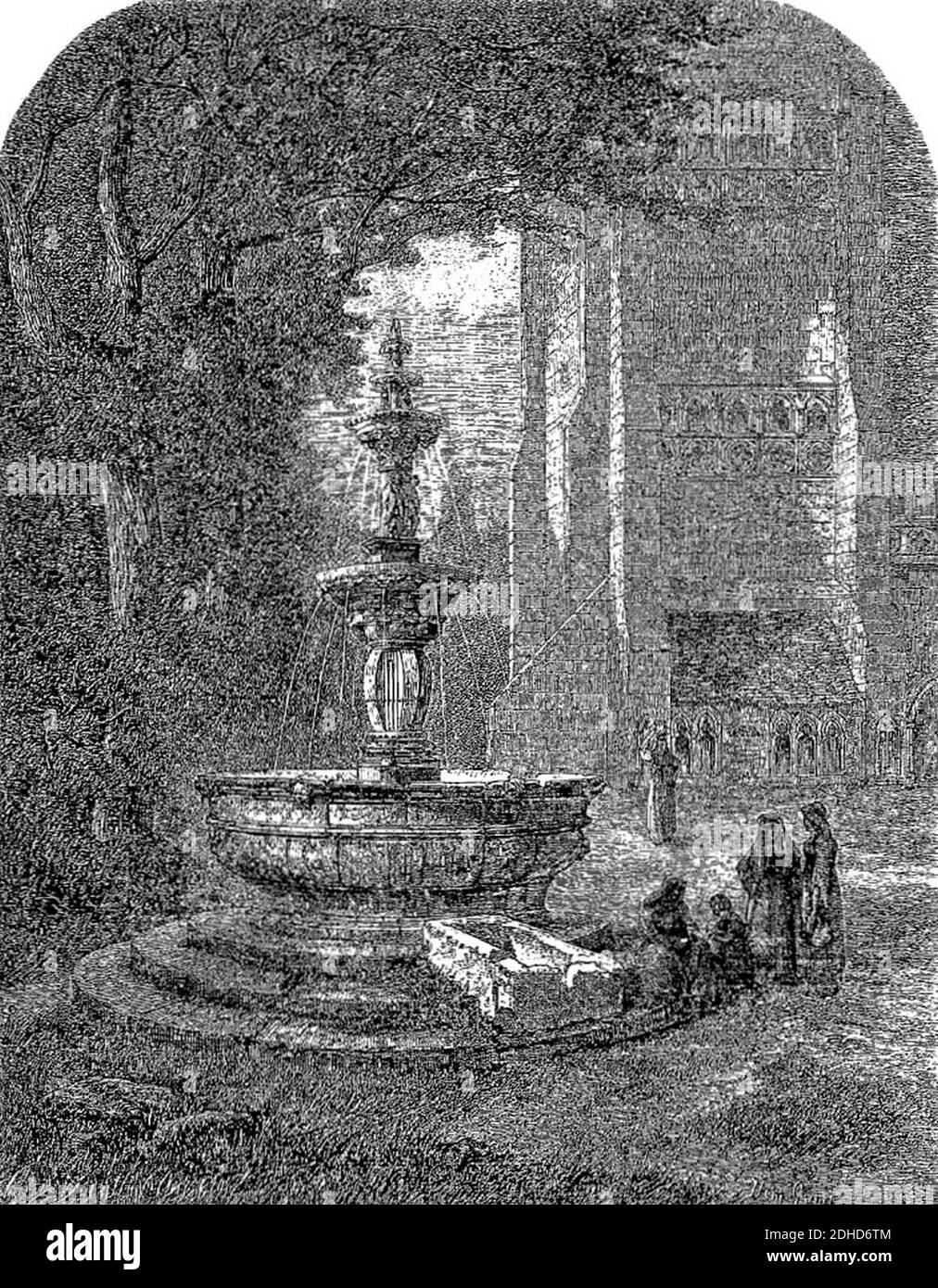 La fontaine de Saint-Jean-du-Doigt Grenet. Foto Stock