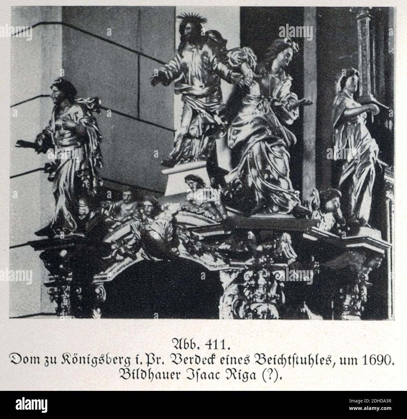 Königsberg, Dom, Beichtstuhl, Verdeck, Bildhauer Isaac riga, um 1690. Foto Stock
