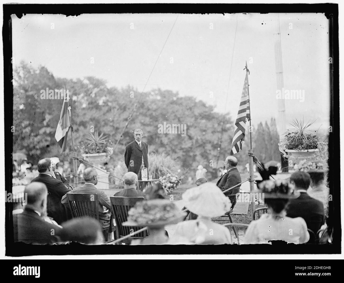 L'Enfant, Pierre. Principali DELLA FRANCIA. La dedizione della tomba e memoriale ad Arlington, 28 aprile 1909. Parlando di root Foto Stock