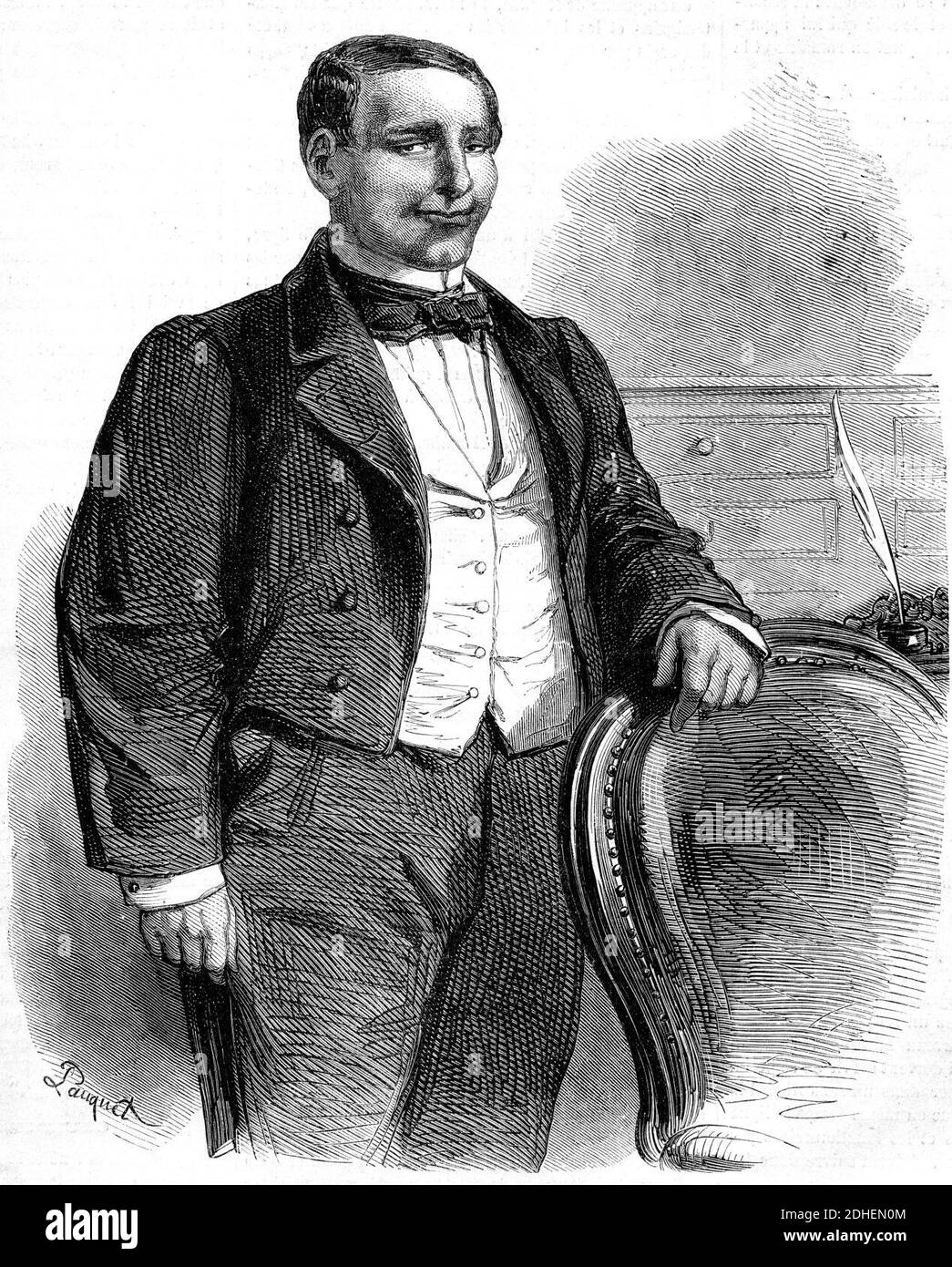 L'Illustration 1862 gravure B. Juárez, président de la république du Mexique par Louis Pauquet. Foto Stock