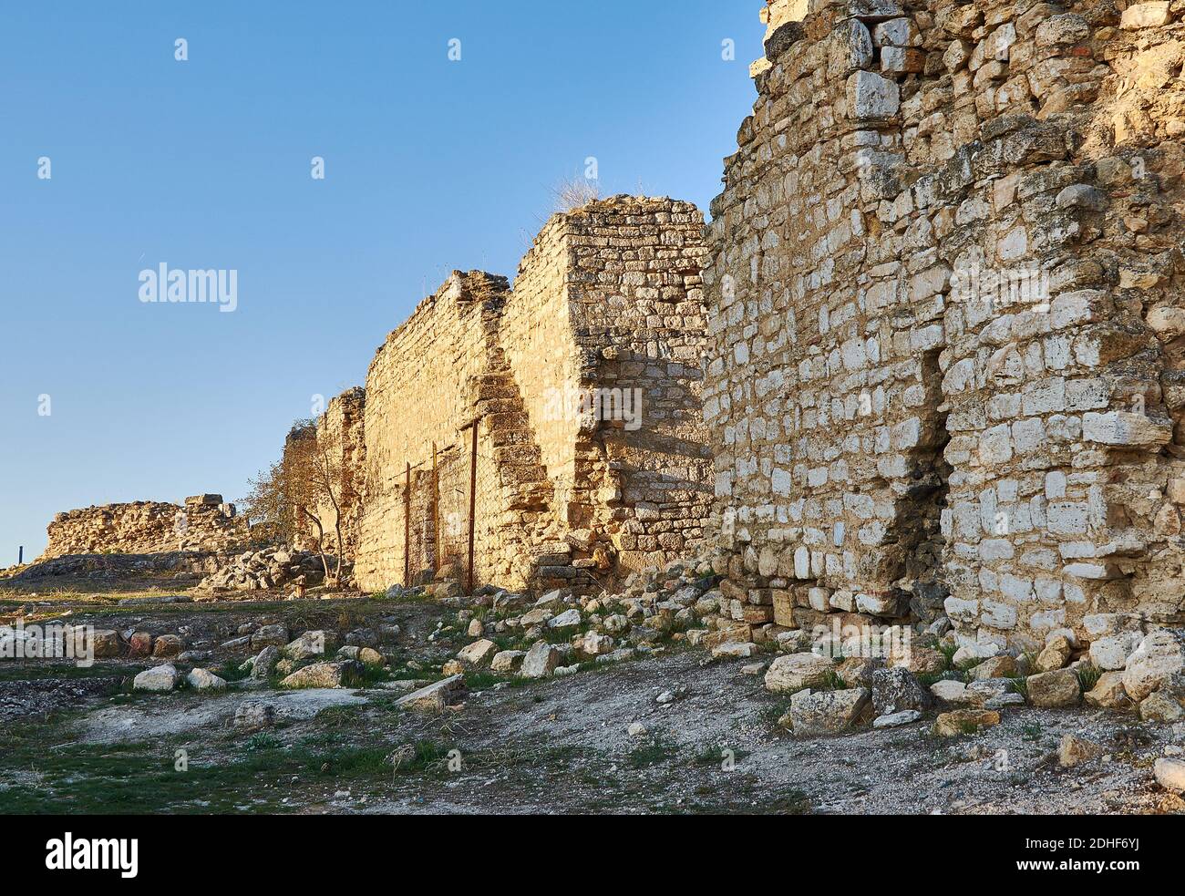 Antico palcoscenico nelle rovine della Città Antica di Hierapolis Foto Stock