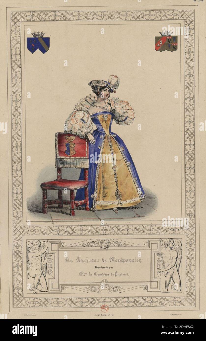 La Duchesse de Montpensier représentée par me. la Comtesse de Pastoret - (Balla di Maria Stuart, 1829). Foto Stock