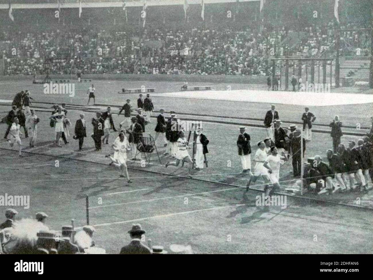 La finale du 800 mètres des Jeux olympiques de 1912. Foto Stock