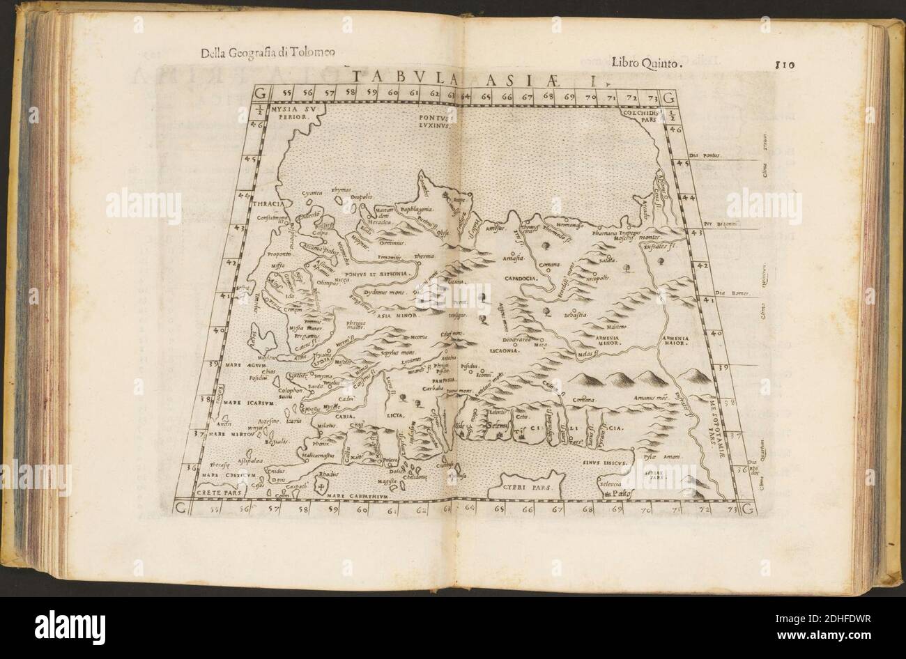 La Geografia di Claudio Tolomeo Alessandrino, Tradotta di Greco nell'Idioma volare Italiano da Girolamo Russcelli (1598) 17. Foto Stock