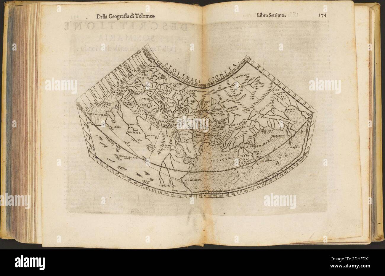La Geografia di Claudio Tolomeo Alessandrino, Tradotta di Greco nell'Idioma volare Italiano da Girolamo Russcelli (1598) 29. Foto Stock