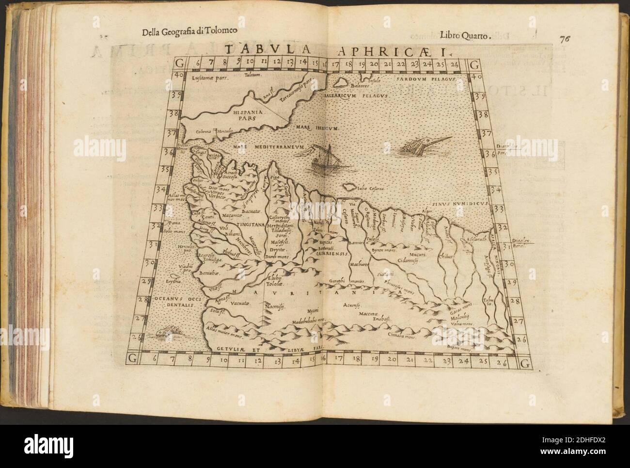 La Geografia di Claudio Tolomeo Alessandrino, Tradotta di Greco nell'Idioma volare Italiano da Girolamo Russcelli (1598) 13. Foto Stock