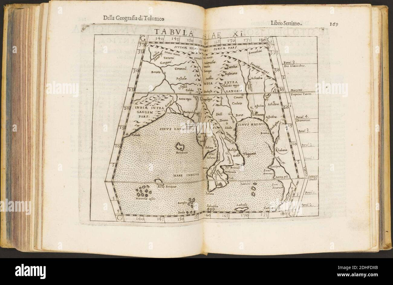 La Geografia di Claudio Tolomeo Alessandrino, Tradotta di Greco nell'Idioma volare Italiano da Girolamo Russcelli (1598) 27. Foto Stock