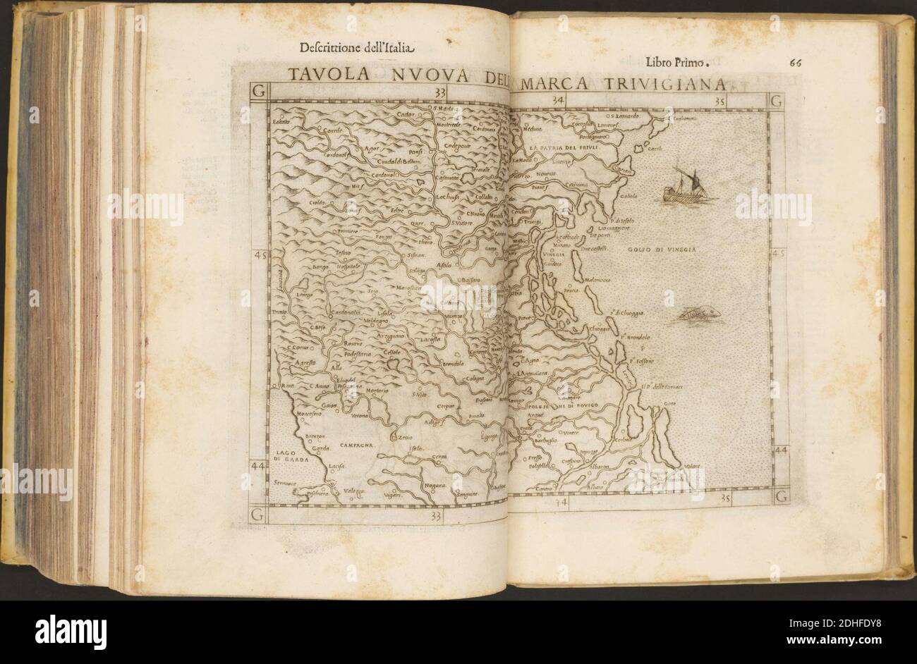 La Geografia di Claudio Tolomeo Alessandrino, Tradotta di Greco nell'Idioma volare Italiano da Girolamo Russcelli (1598) 40. Foto Stock