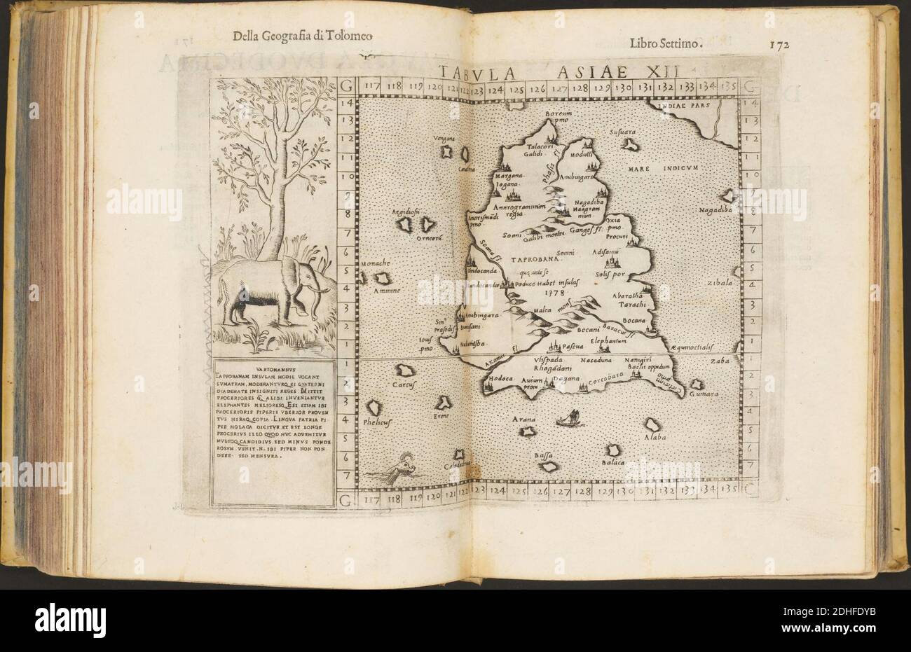 La Geografia di Claudio Tolomeo Alessandrino, Tradotta di Greco nell'Idioma volare Italiano da Girolamo Russcelli (1598) 28. Foto Stock
