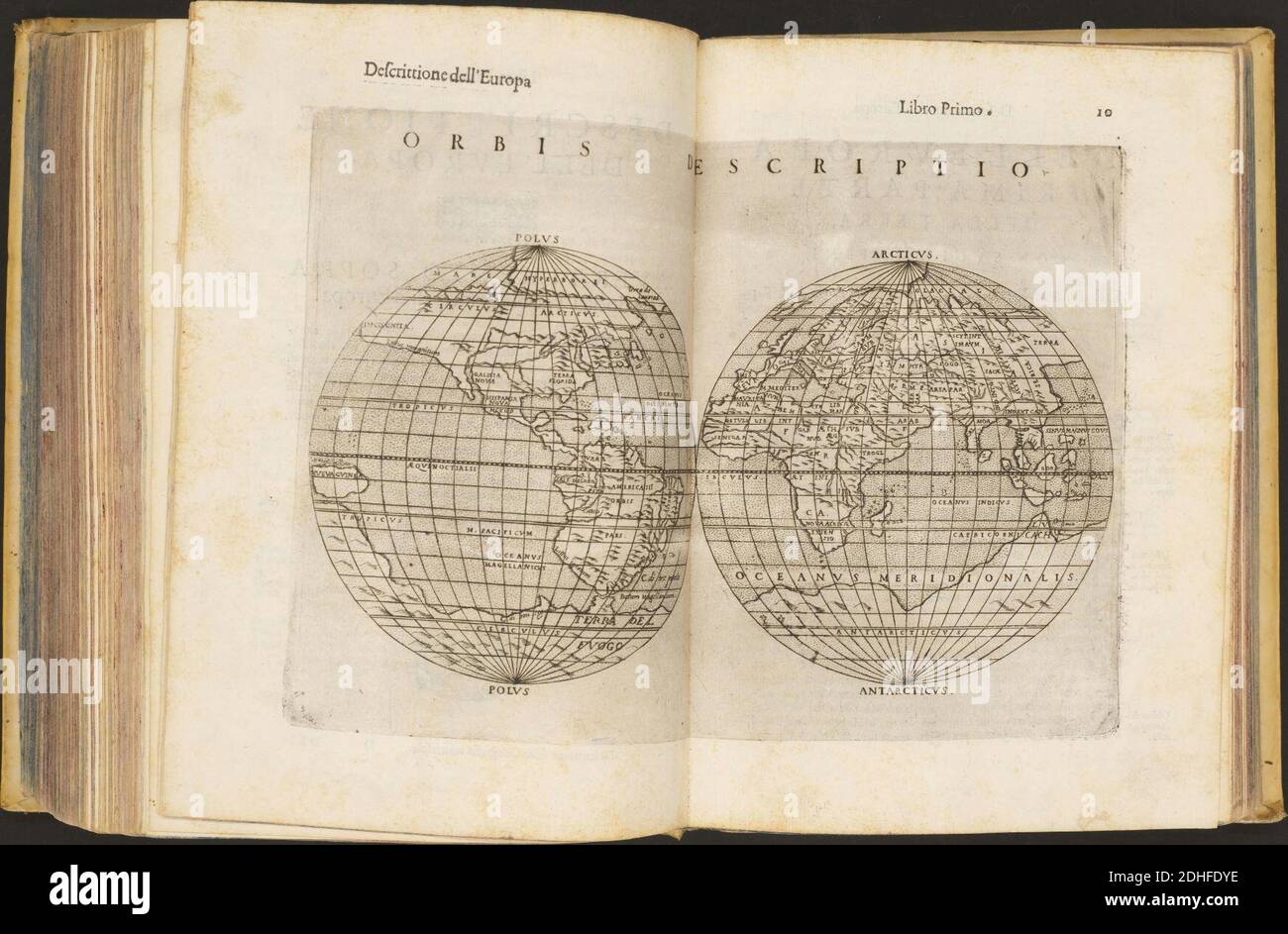 La Geografia di Claudio Tolomeo Alessandrino, Tradotta di Greco nell'Idioma volare Italiano da Girolamo Russcelli (1598) 31. Foto Stock