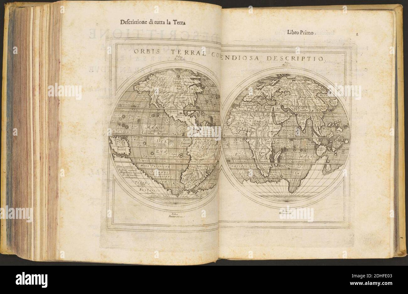 La Geografia di Claudio Tolomeo Alessandrino, Tradotta di Greco nell'Idioma volare Italiano da Girolamo Russcelli (1598) 30. Foto Stock