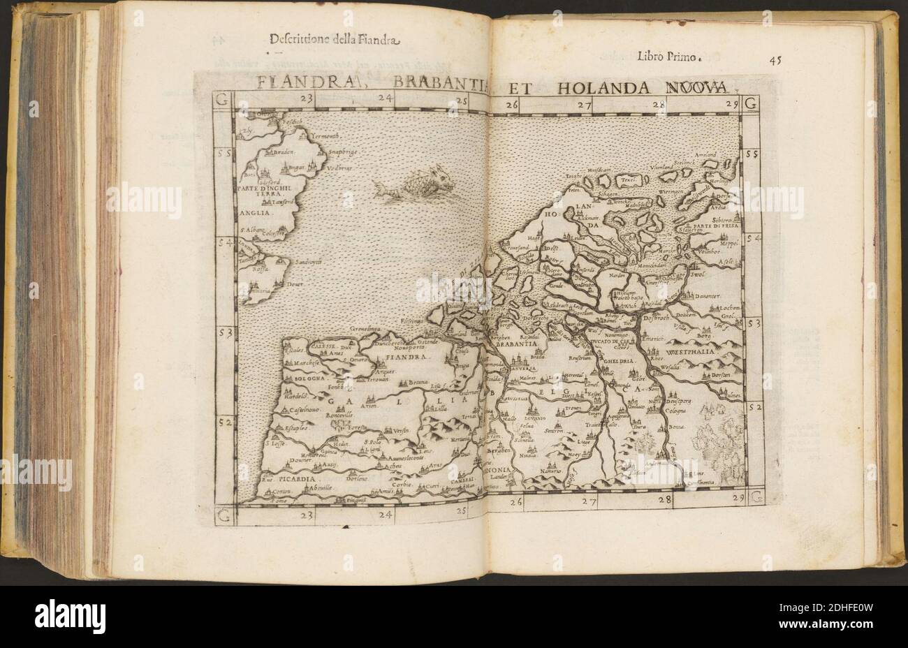 La Geografia di Claudio Tolomeo Alessandrino, Tradotta di Greco nell'Idioma volare Italiano da Girolamo Russcelli (1598) 36. Foto Stock
