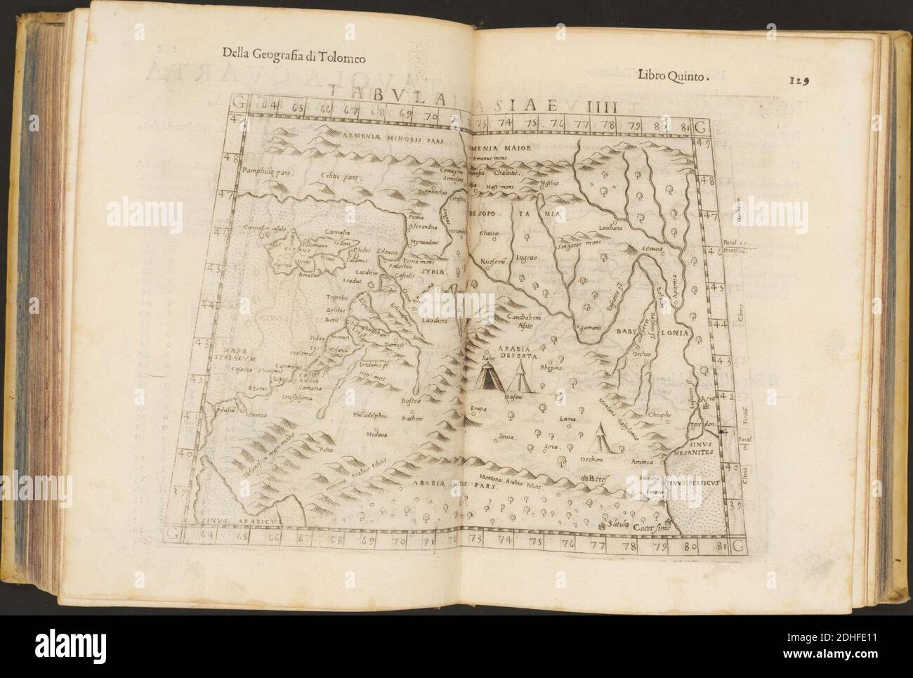 La Geografia di Claudio Tolomeo Alessandrino, Tradotta di Greco nell'Idioma volare Italiano da Girolamo Russcelli (1598) 20. Foto Stock