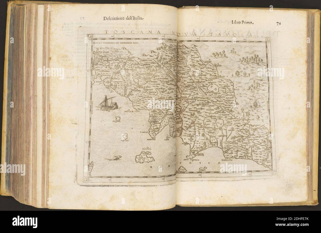 La Geografia di Claudio Tolomeo Alessandrino, Tradotta di Greco nell'Idioma volare Italiano da Girolamo Russcelli (1598) 43. Foto Stock