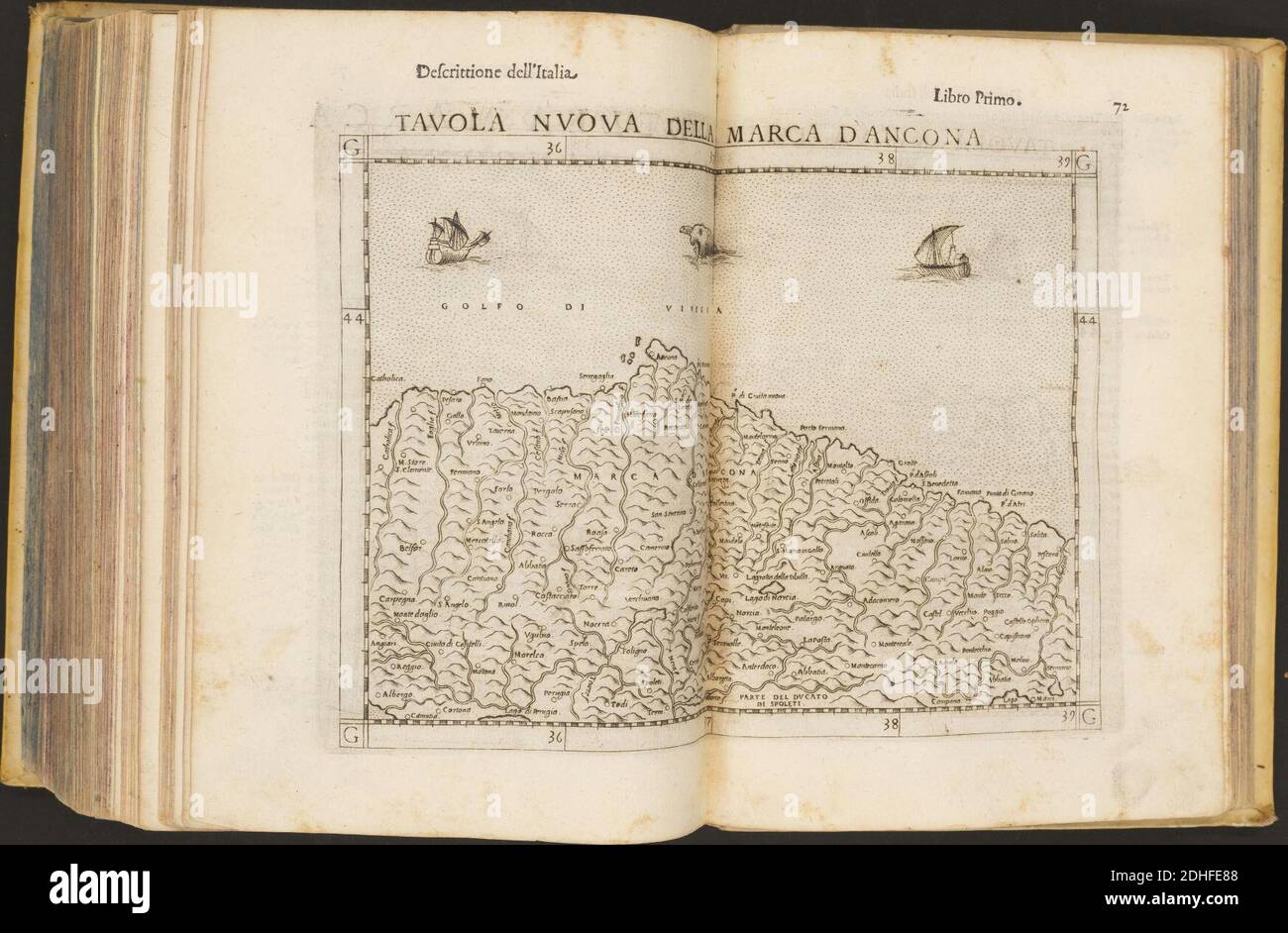 La Geografia di Claudio Tolomeo Alessandrino, Tradotta di Greco nell'Idioma volare Italiano da Girolamo Russcelli (1598) 42. Foto Stock