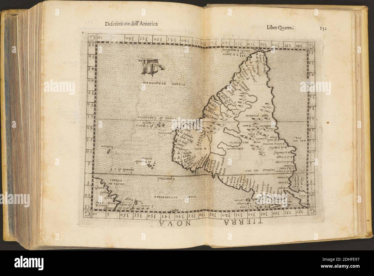 La Geografia di Claudio Tolomeo Alessandrino, Tradotta di Greco nell'Idioma volare Italiano da Girolamo Russcelli (1598) 65. Foto Stock