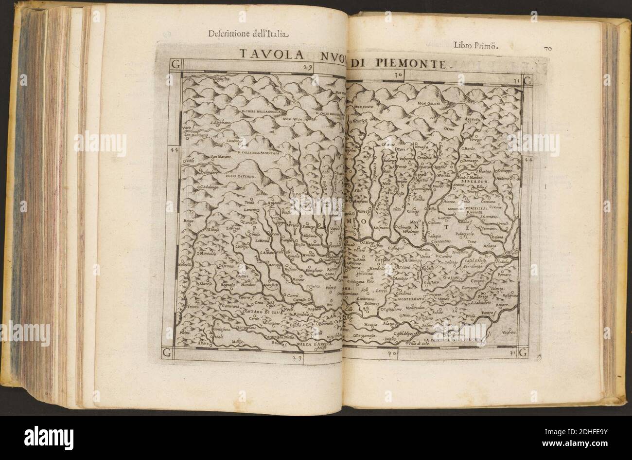 La Geografia di Claudio Tolomeo Alessandrino, Tradotta di Greco nell'Idioma volare Italiano da Girolamo Russcelli (1598) 41. Foto Stock