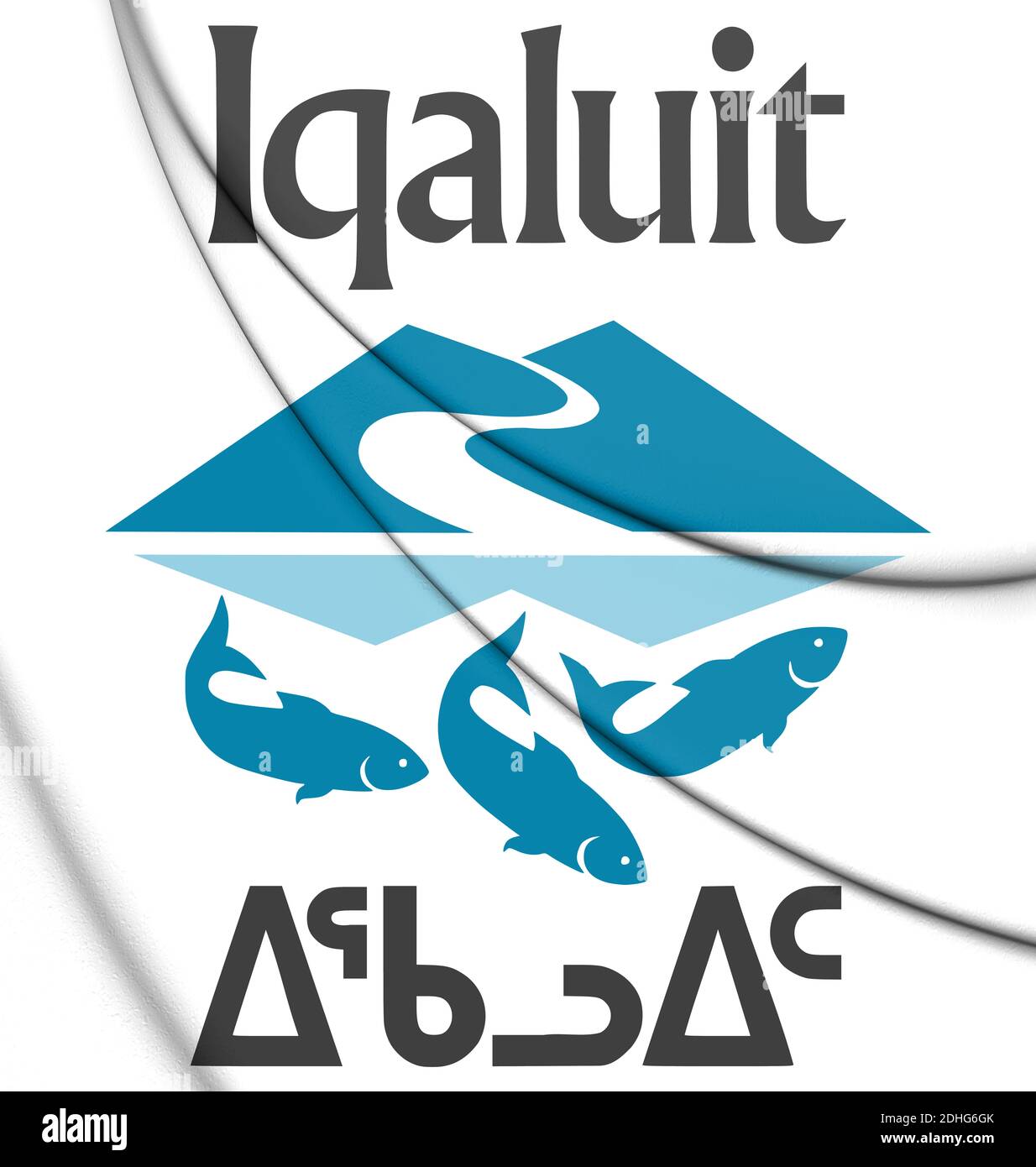 3D Sigillo di Iqaluit (Nunavut), Canada. Illustrazione 3D. Foto Stock