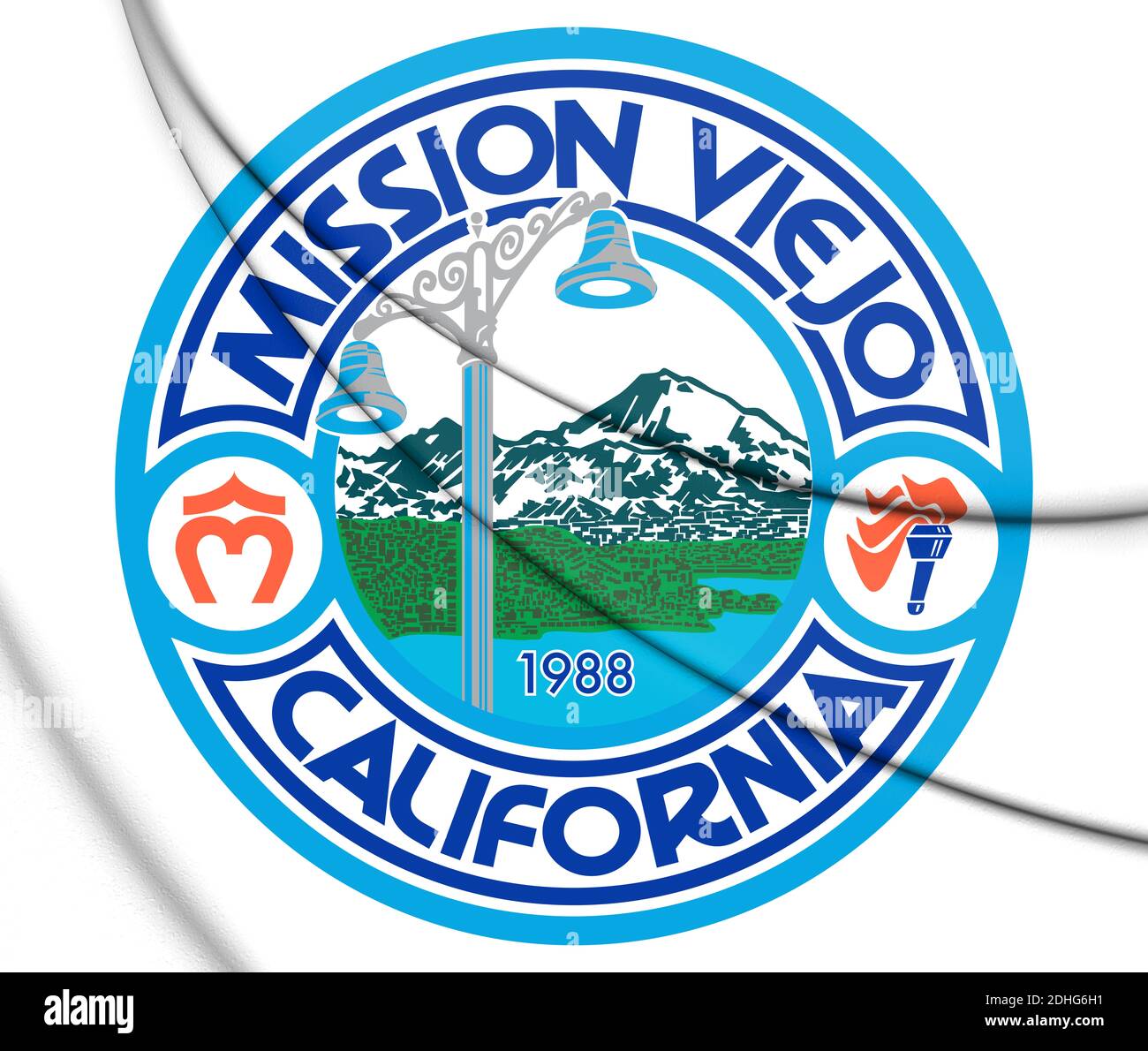 3D la guarnizione di Mission Viejo (California), STATI UNITI D'AMERICA. 3D'illustrazione. Foto Stock