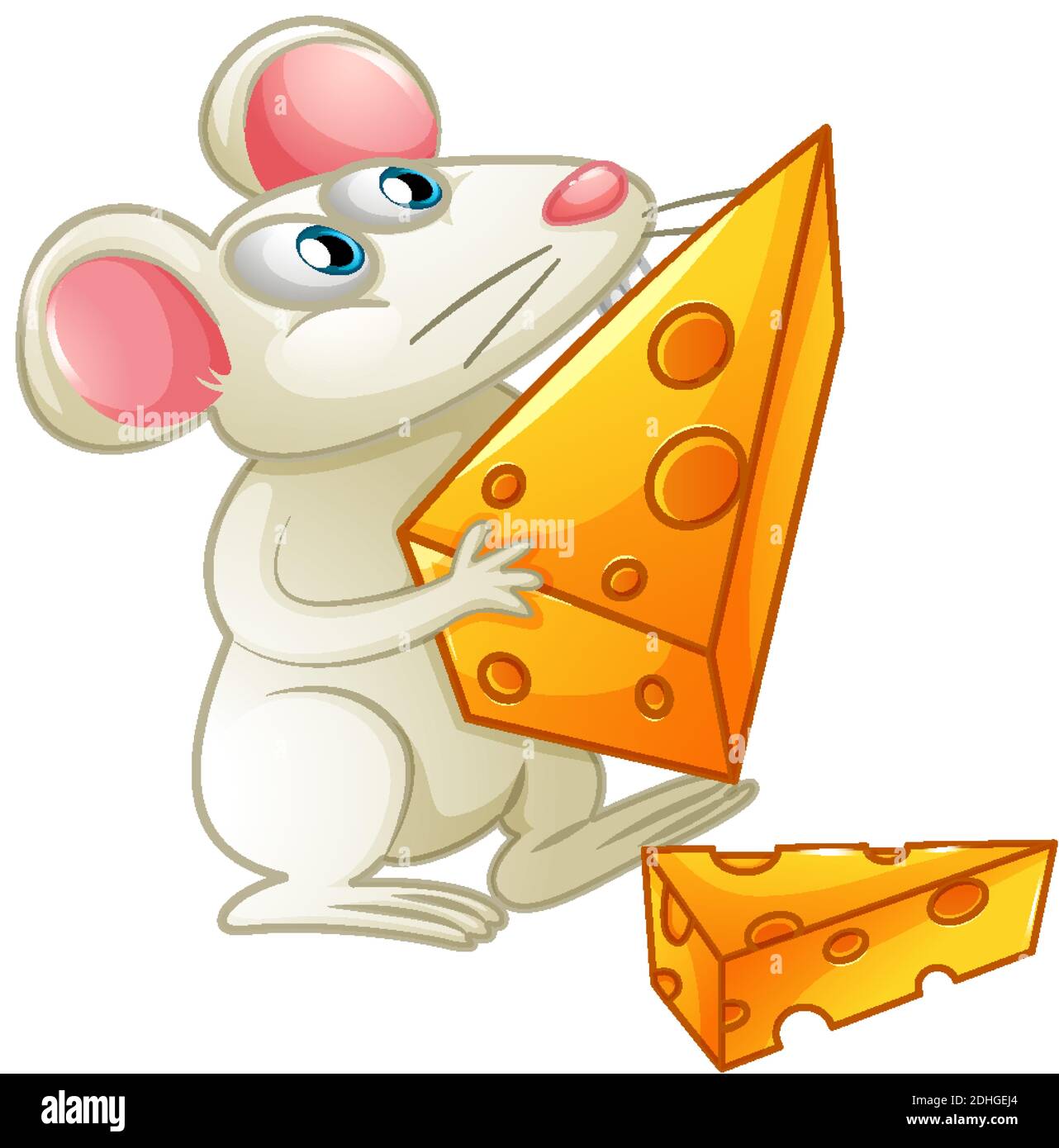 Un topo bianco mangiare formaggio su sfondo bianco illustrazione Immagine e  Vettoriale - Alamy