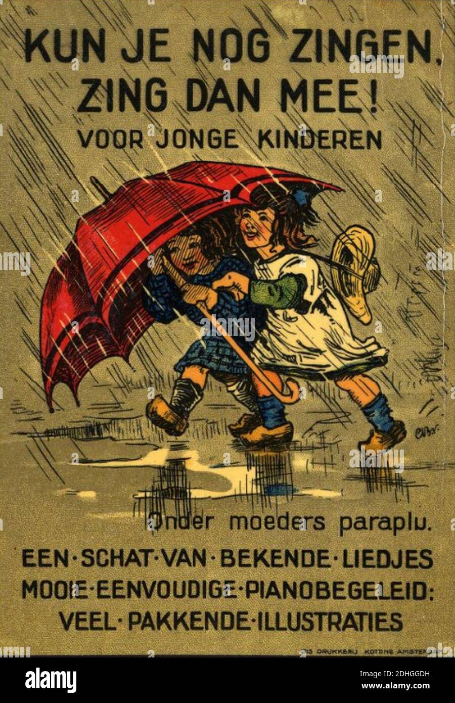 Kun-je-nog-zingen-jonge-kinderen-reclame-poster-1915. Foto Stock