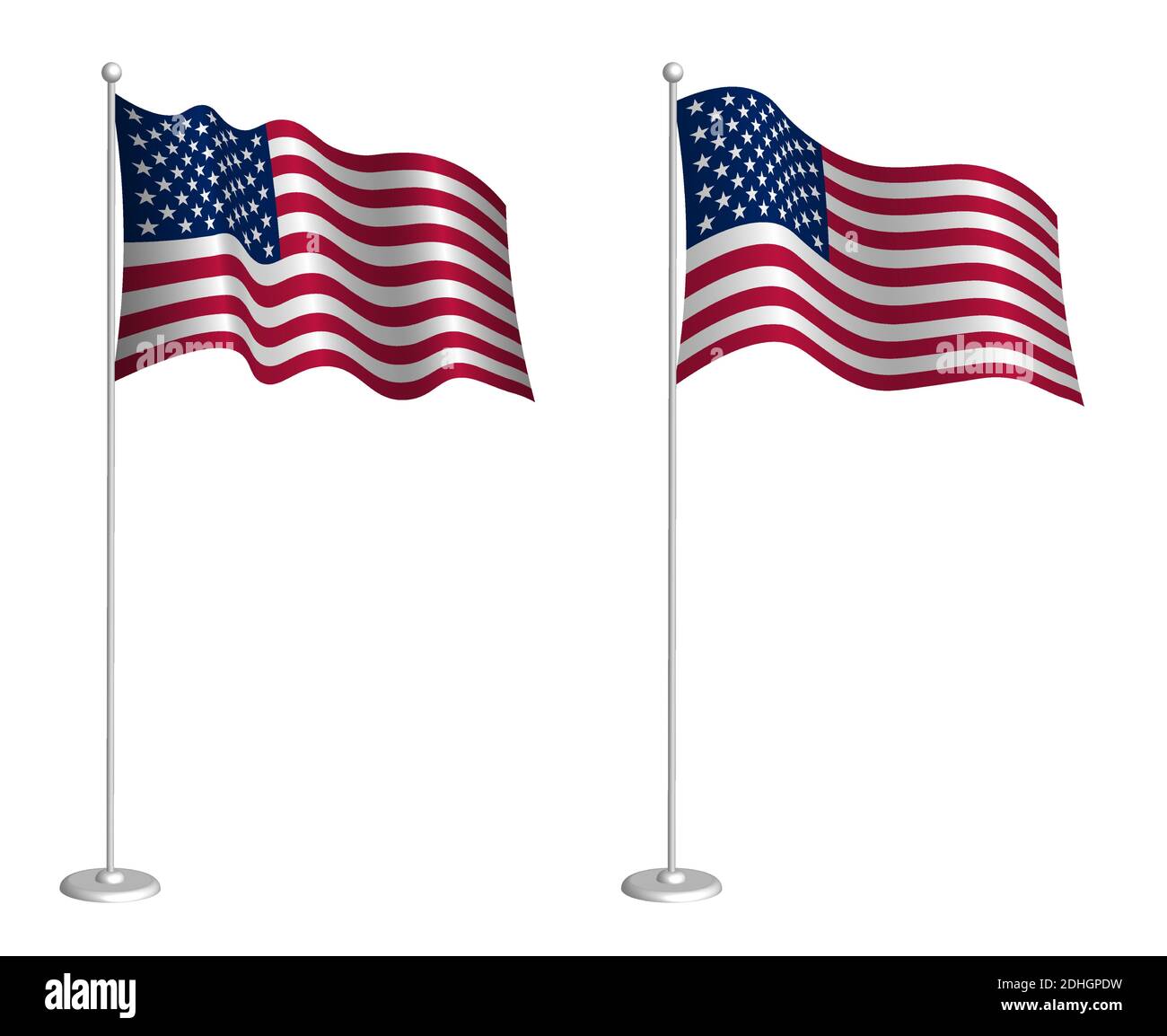 Bandiera americana vettore isolato su sfondo bianco illustrazione  vettoriale