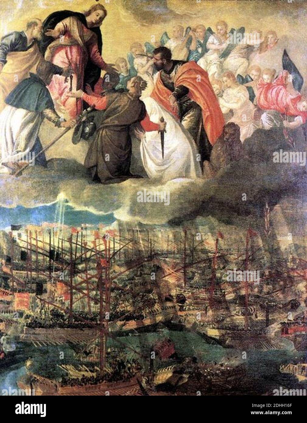 La Battaglia di Lepanto. Foto Stock