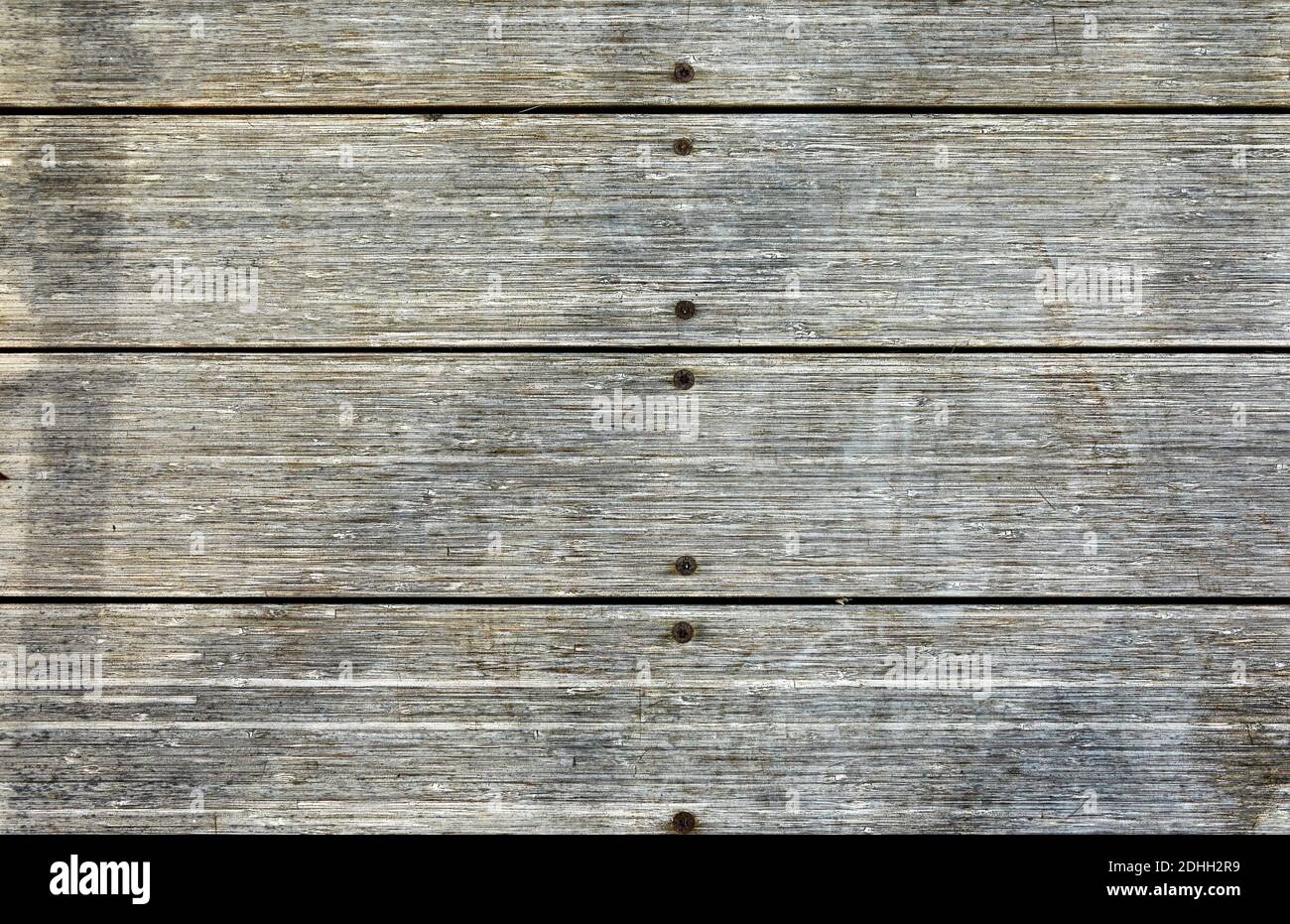 Vecchio sfondo grigio vintage grunge da tavole orizzontali in legno. Foto Stock