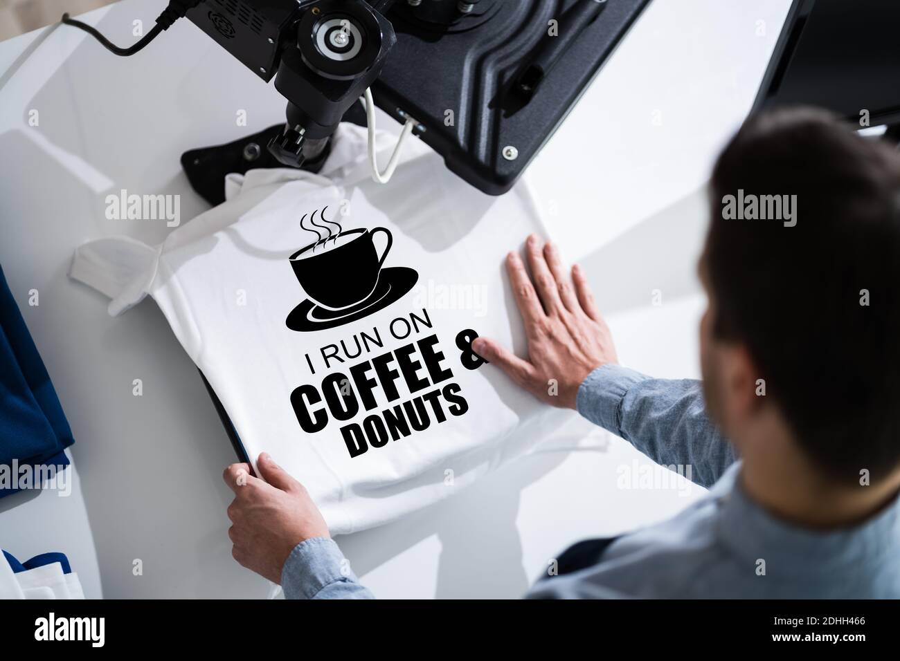 Stampa di magliette con trasferimento termico. Merchandising TShirt Foto Stock