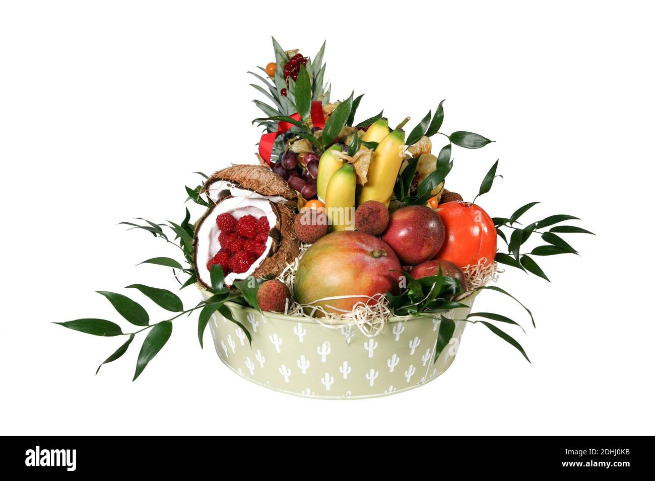 Un bel cestino di frutta foto per riviste, giornali, siti web e ogni altro annuncio 'supporti. Facile da usare : isolato su sfondo bianco. Foto Stock