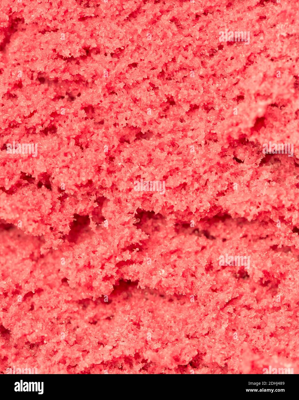 dettagli della superficie del gelato alla fragola Foto Stock
