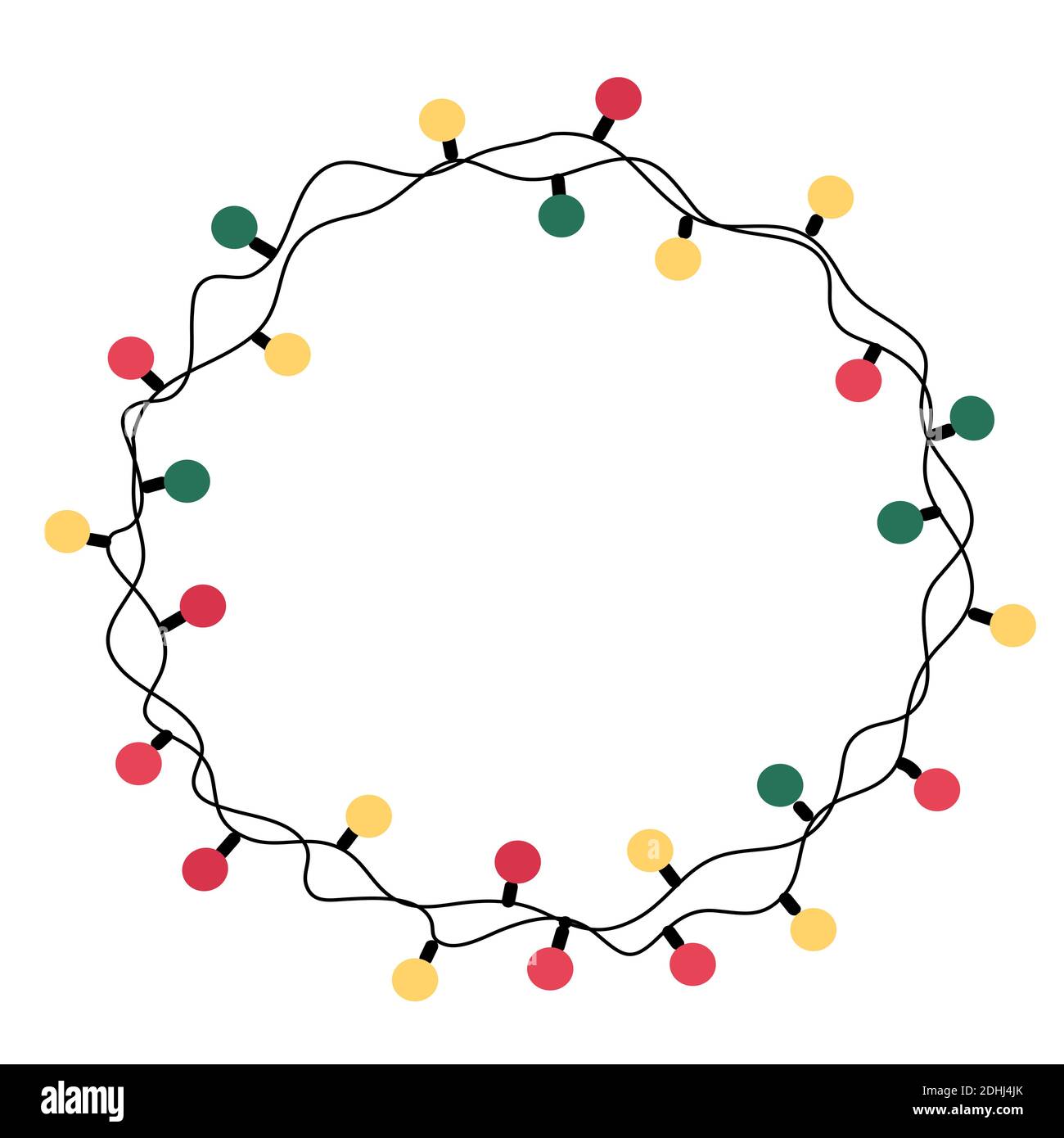 Decorativo ovale colorato bulbo di luce, decorazione di Natale, illustrazione vettoriale. Illustrazione Vettoriale