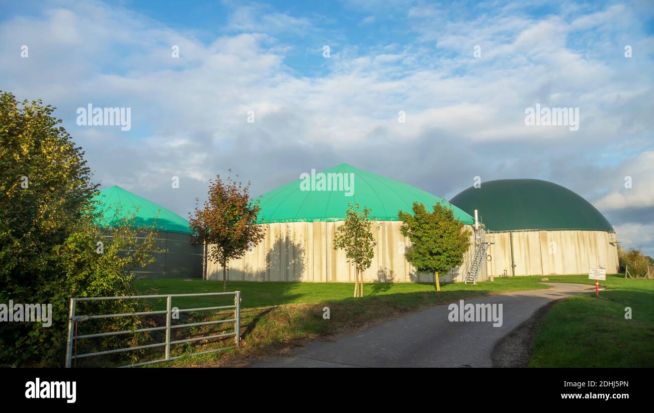 Stabilimento di biogas in campagna in Germania Foto Stock