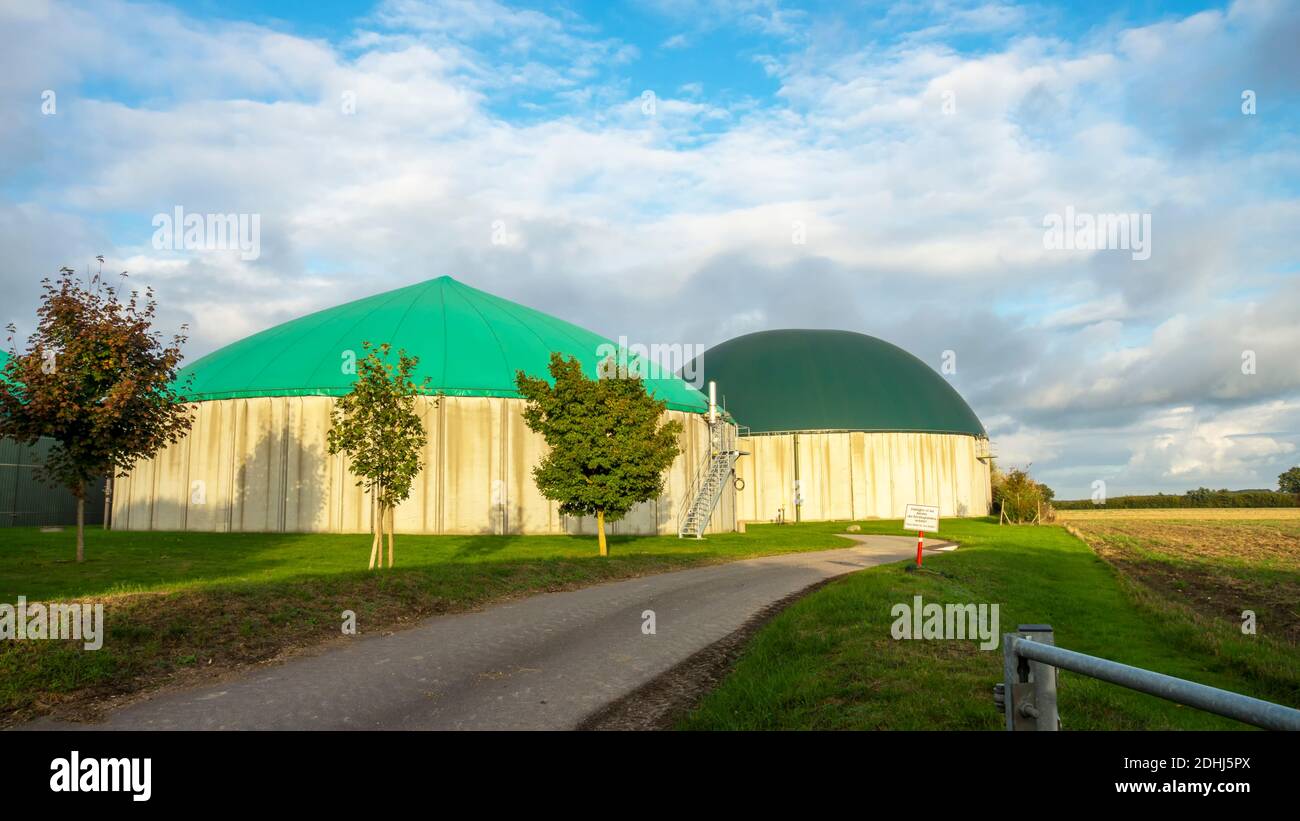 Stabilimento di biogas in campagna in Germania Foto Stock